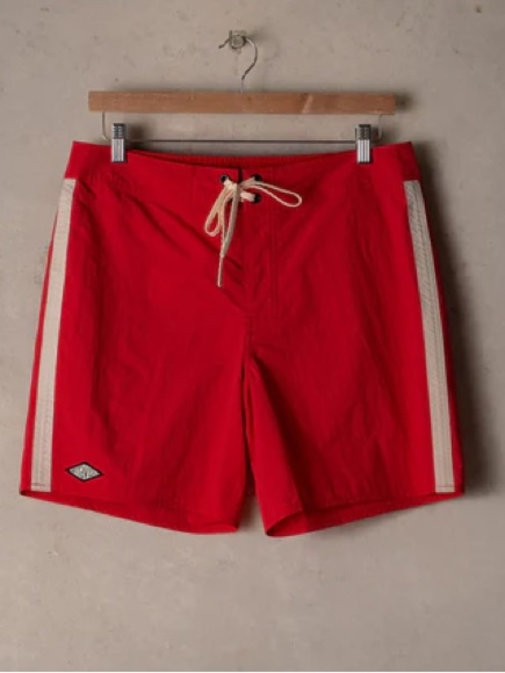 McTavish men’s Ripstop Board Shorts Swim Trunks Swim Suit Red Lifeguard beach 32